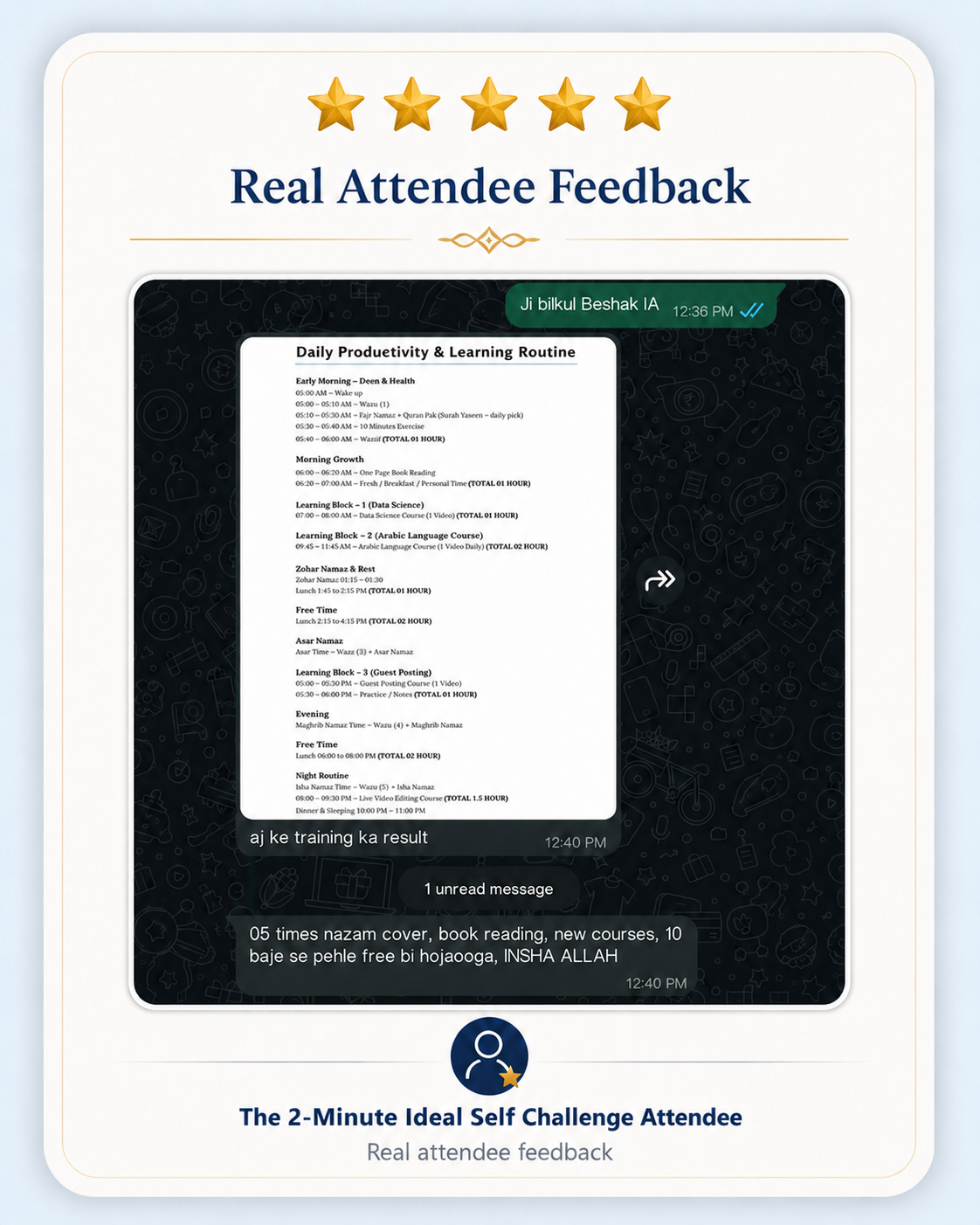 Real attendee feedback 5